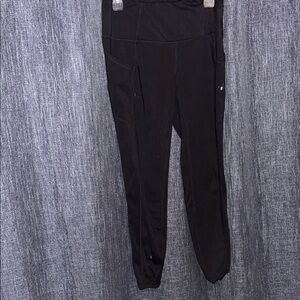 RBX Black Athletic Leggings with Reflective Logo